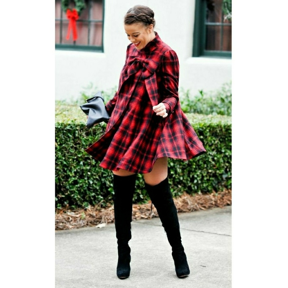 🎀 TARTAN PLAID BOW DRESS
